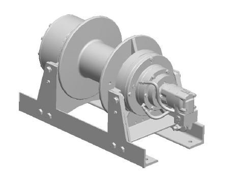 45AAX4L2E : DP Winch, 45,000lb Bare Drum Pull, 35.5" Base only, Air/Hyd Kickout, CCW, Less than 25GPM Motor, 24VDC, 7.5" Barrel x 11.06" Length x 17.5" Flange