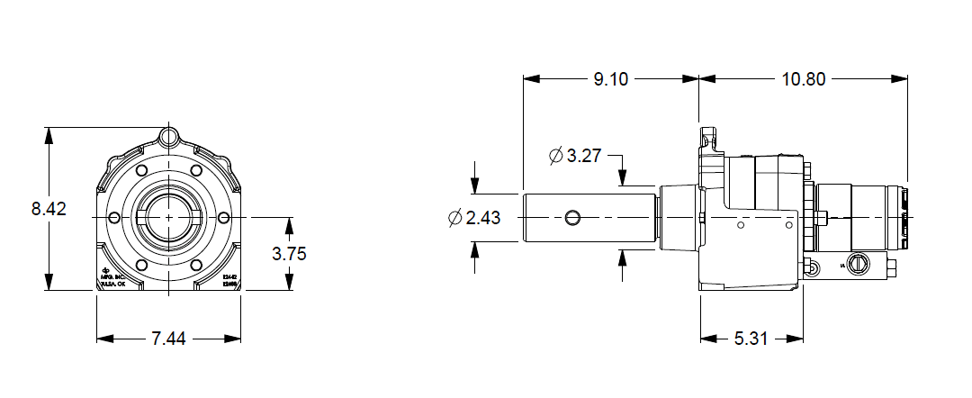 4CDUFBC1B : DP Capstan Drive Winch, 4,000 in-lb Capacity, AT&T Shaft
