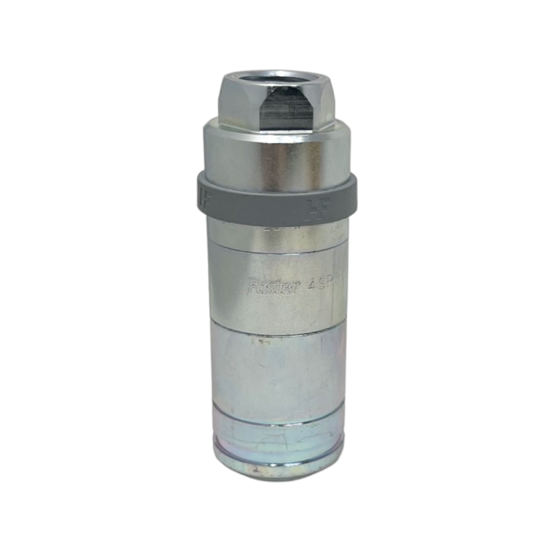 4SRHF08 12SF H : Faster Quick Disconnect, Female 1/2" Coupler, 0.5 (1/2") ORB Connection, 3625psi MAWP, 18.49 GPM, ISO 7241 Part A Interchange, Push to Connect Style, Connection Under Pressure Allowed at Working Pressure