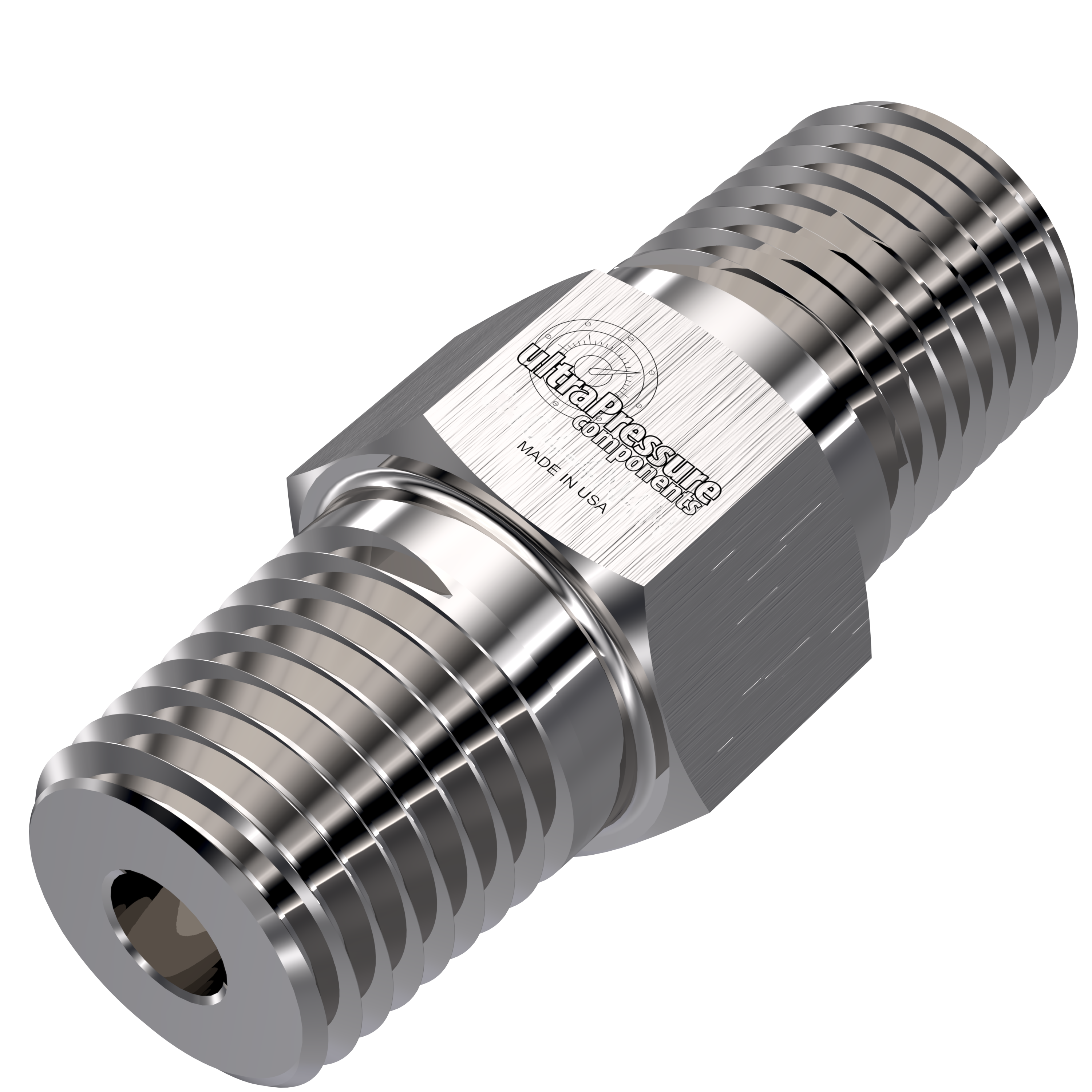 5404-4N12N : UPC 1/4" Male NPT x 3/4" Male NPT, Stainless Steel, 10,000psi
