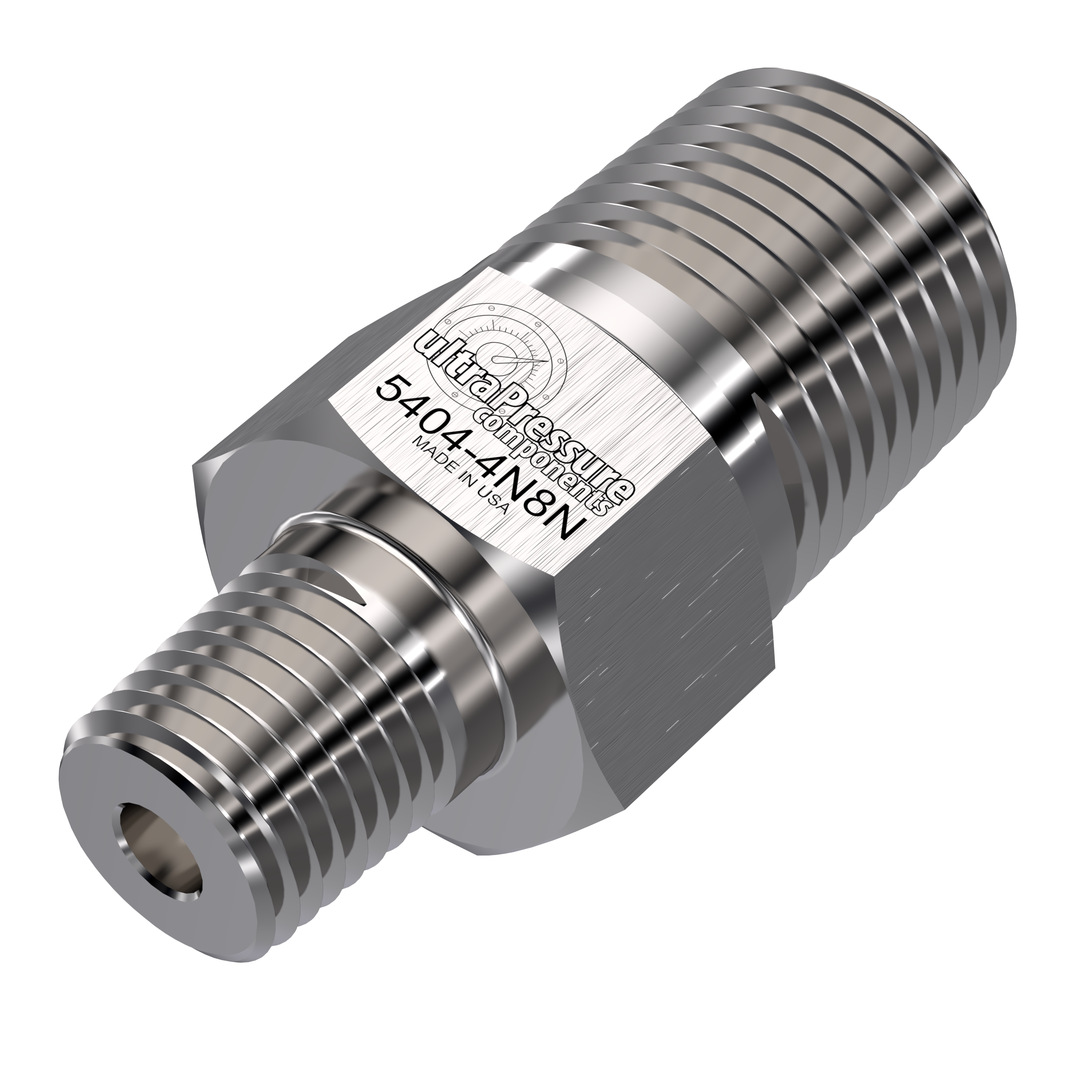 5404-4N8N : UPC 1/4" Male NPT x 1/2" Male NPT, Stainless Steel, 15,000psi