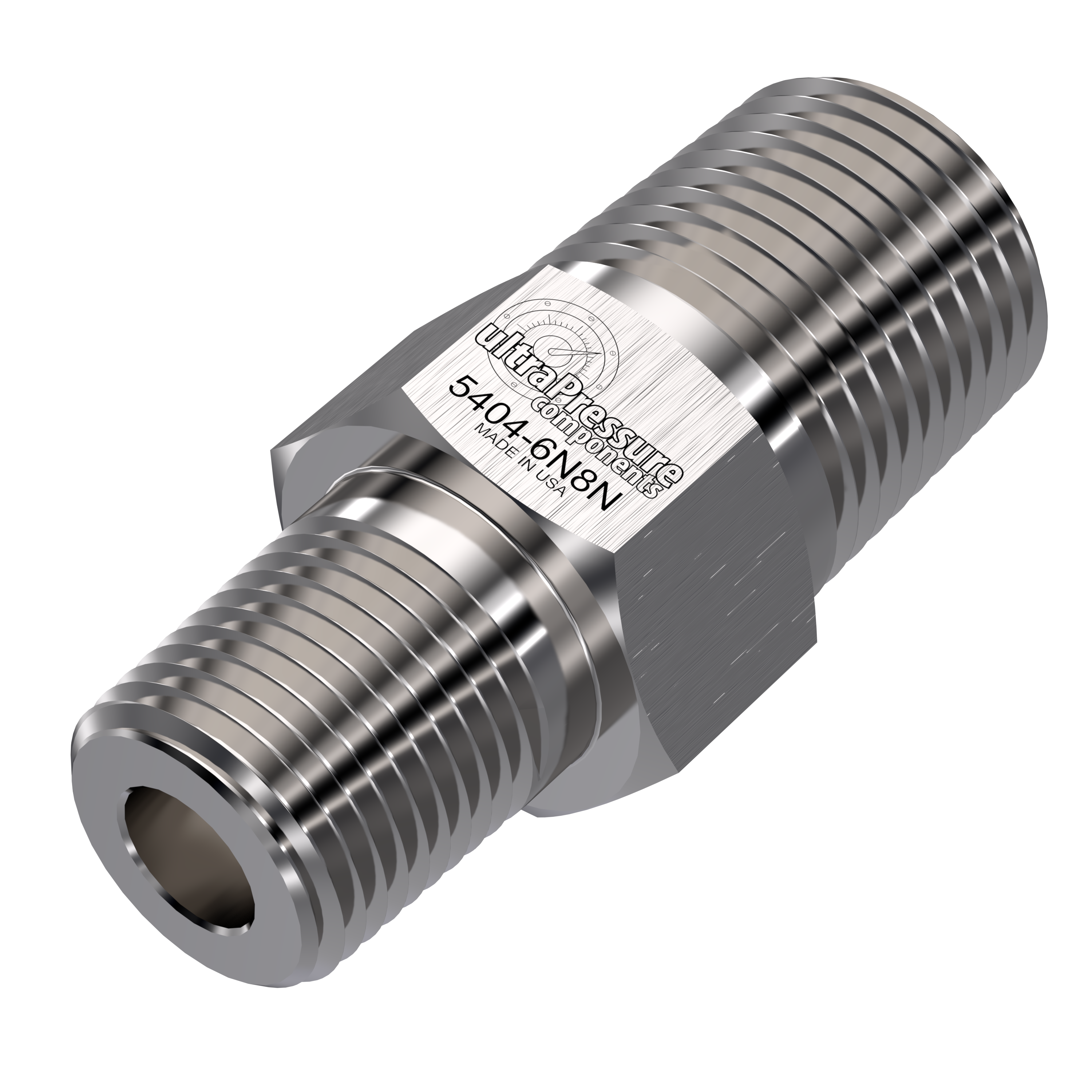 5404-6N8N : UPC 3/8" Male NPT x 1/2" Male NPT, Stainless Steel, 15,000psi