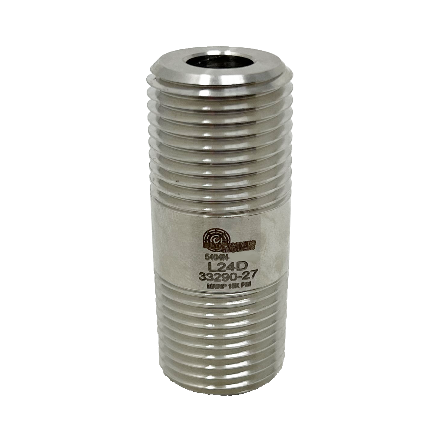 5404N-4N2.0 : UPC 1/4" x 2" Male NPT Nipple, Stainless Steel, 15,000psi