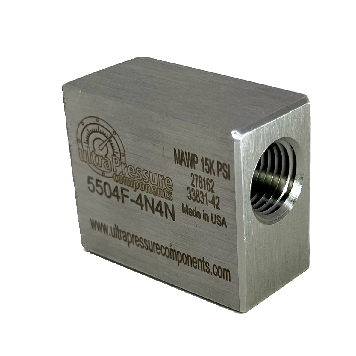 5504F-8N8N : UPC 1/2" Female NPT x 1/2" Male NPT 90, Stainless Steel, 15,000psi