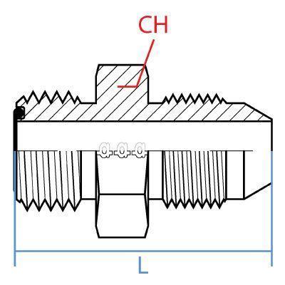 6237-06-18 : Adaptall Straight Adapter, Male 0.375 (3/8") ORFS x Male 18MM Komatsu, Carbon Steel