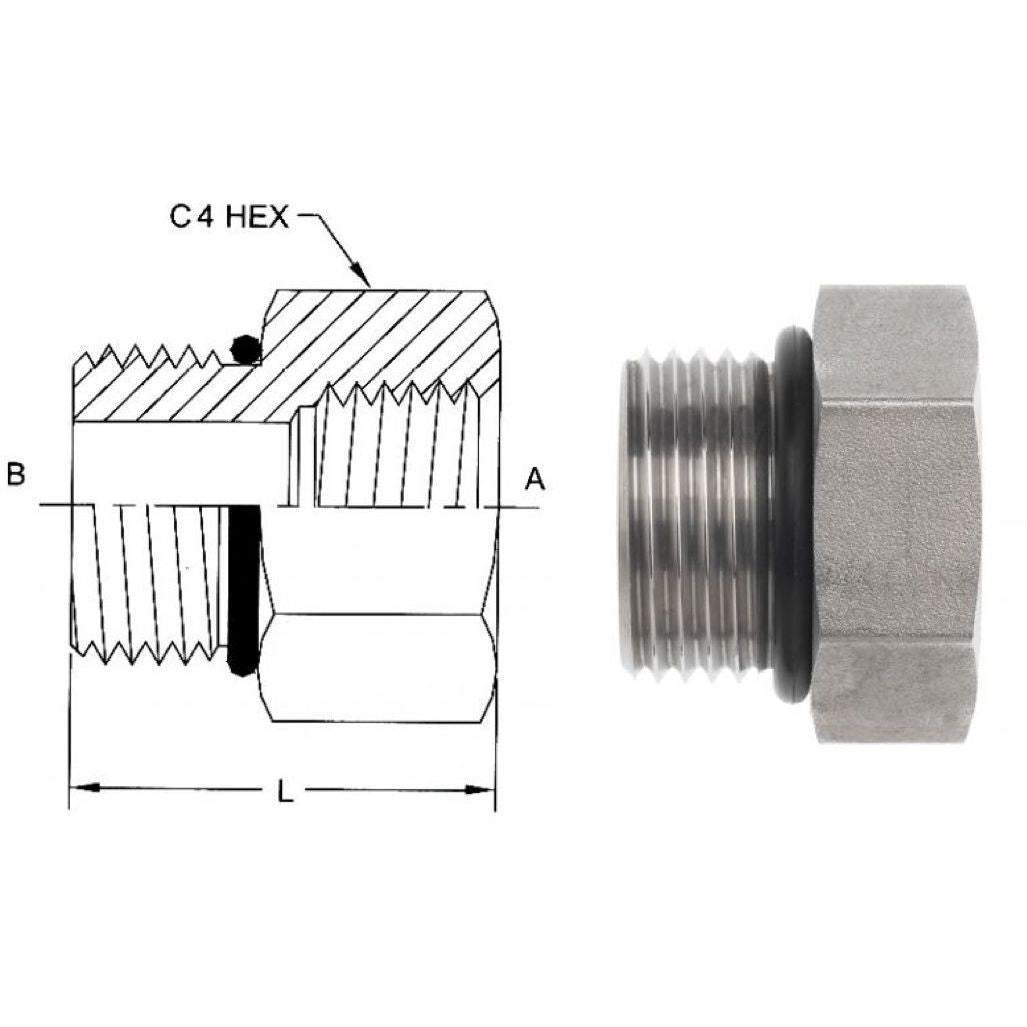 6405 12 08 O SS OneHydraulics Straight Adapter 0 75 3 4 Male ORB 6405-12-08-o-ss-onehydraulics-straight-adapter-0-75-3-4-male-orb