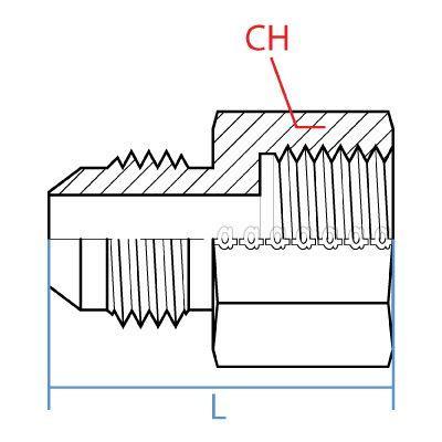 6620-08-08 : Adaptall Straight Adapter, Male 0.5 (1/2") JIC x Female 0.5 (1/2") ORFS, Carbon Steel