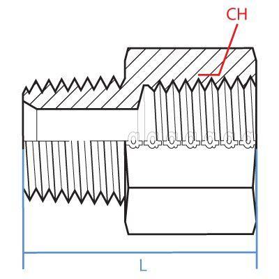 8037T-06-06 : Adaptall Straight Adapter, Male 0.375 (3/8") NPT x Female 0.375 (3/8") BSPT, BRASS