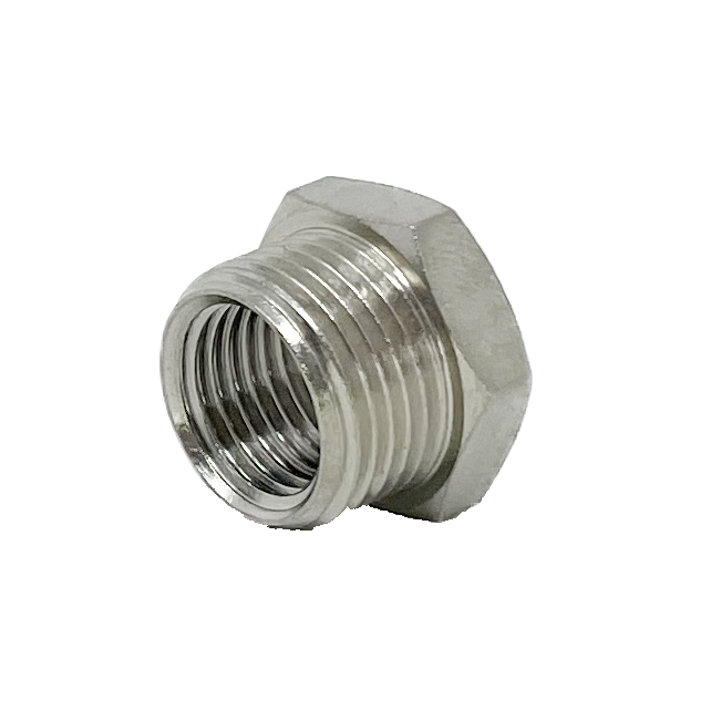 8039-06-02 : Adaptall Straight Adapter, Male 0.375 (3/8") BSPP x Female 0.125 (1/8") BSPP, BRASS