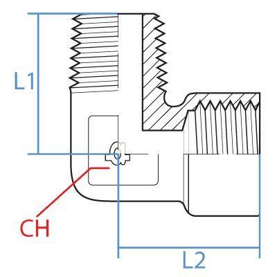 8060-02-02 : Adaptall 90-Degree Adapter, Male 0.125 (1/8") BSPT x Female 0.125 (1/8") BSPP, BRASS