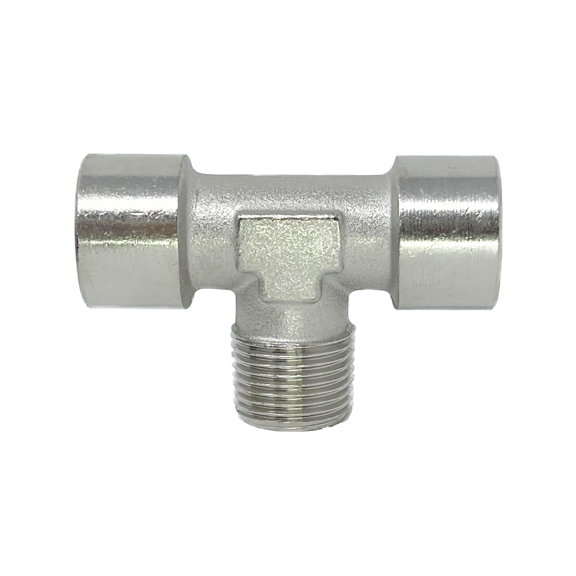 8093-08-08-08 : Adaptall Tee Adapter, Female 0.5 (1/2") BSPP x Female 0.5 (1/2") BSPP x Male 0.5 (1/2") BSPT, BRASS