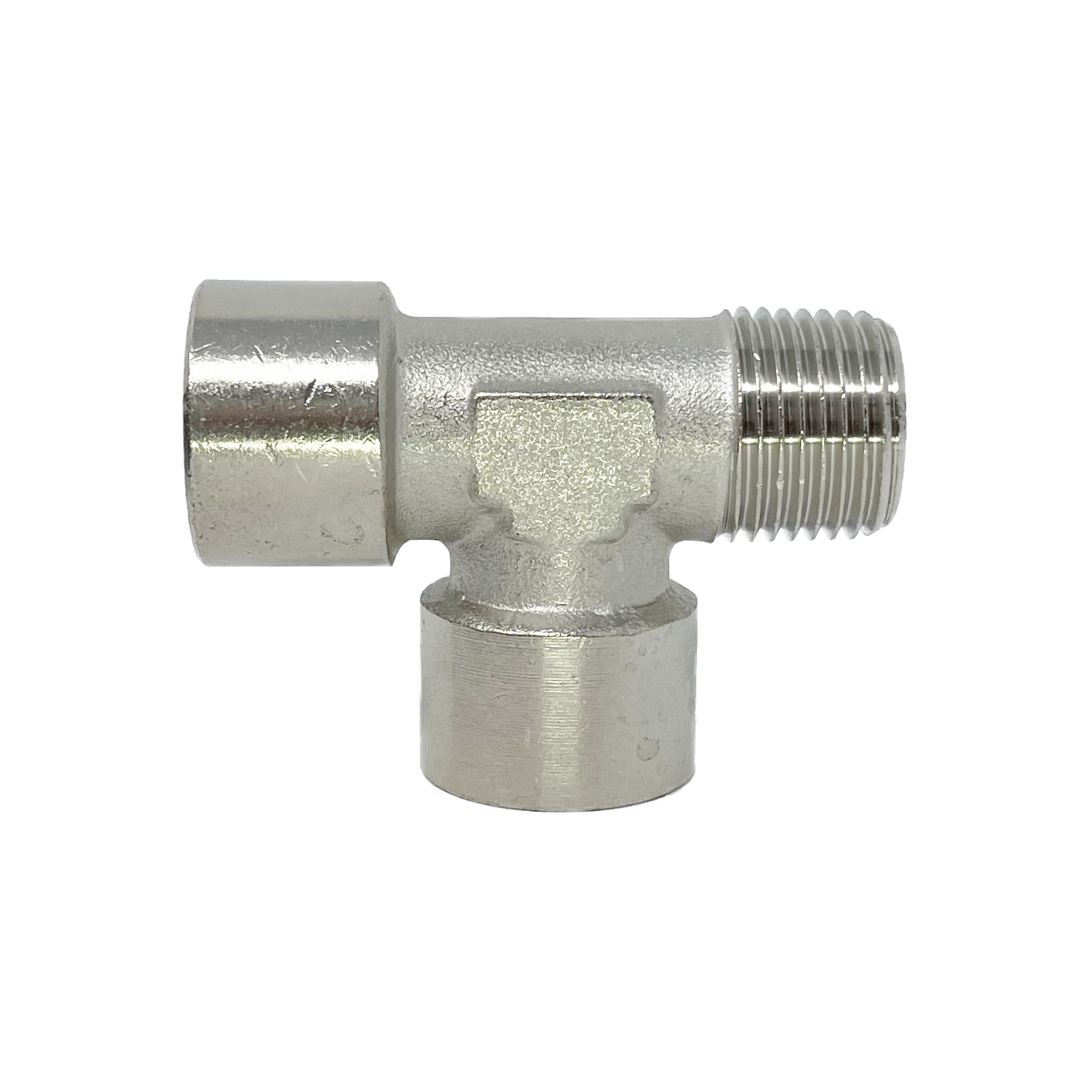 8095-08-08-08 : Adaptall Tee Adapter, Male 0.5 (1/2") BSPT x Female 0.5 (1/2") BSPP x Female 0.5 (1/2") BSPP, BRASS