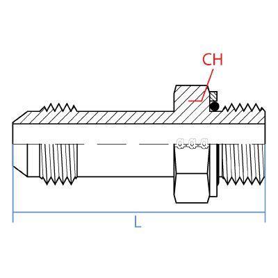 9002L-08-06 : Adaptall Straight Adapter, Male 0.5 (1/2") JIC x Male 0.375 (3/8") BSPP, Carbon Steel