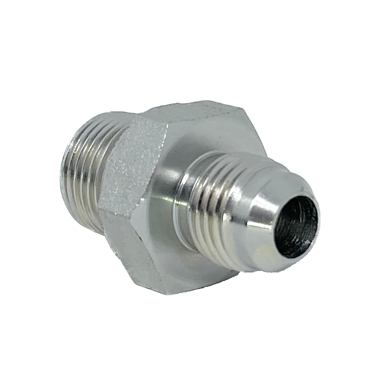 9005-08-16 : Adaptall Straight Steel Adapter, 3/4-16 (-08) Male JIC x 1-11 (-16) Male BSPP Flare, No Seal