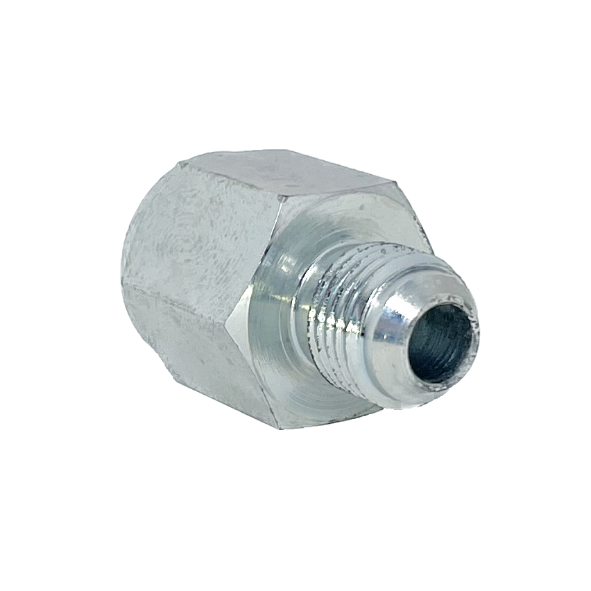 9009-12-12 : Adaptall Straight Steel Adapter, 1-1/16-12 (-12) Male JIC x 3/4-14 (-12) Female BSPP