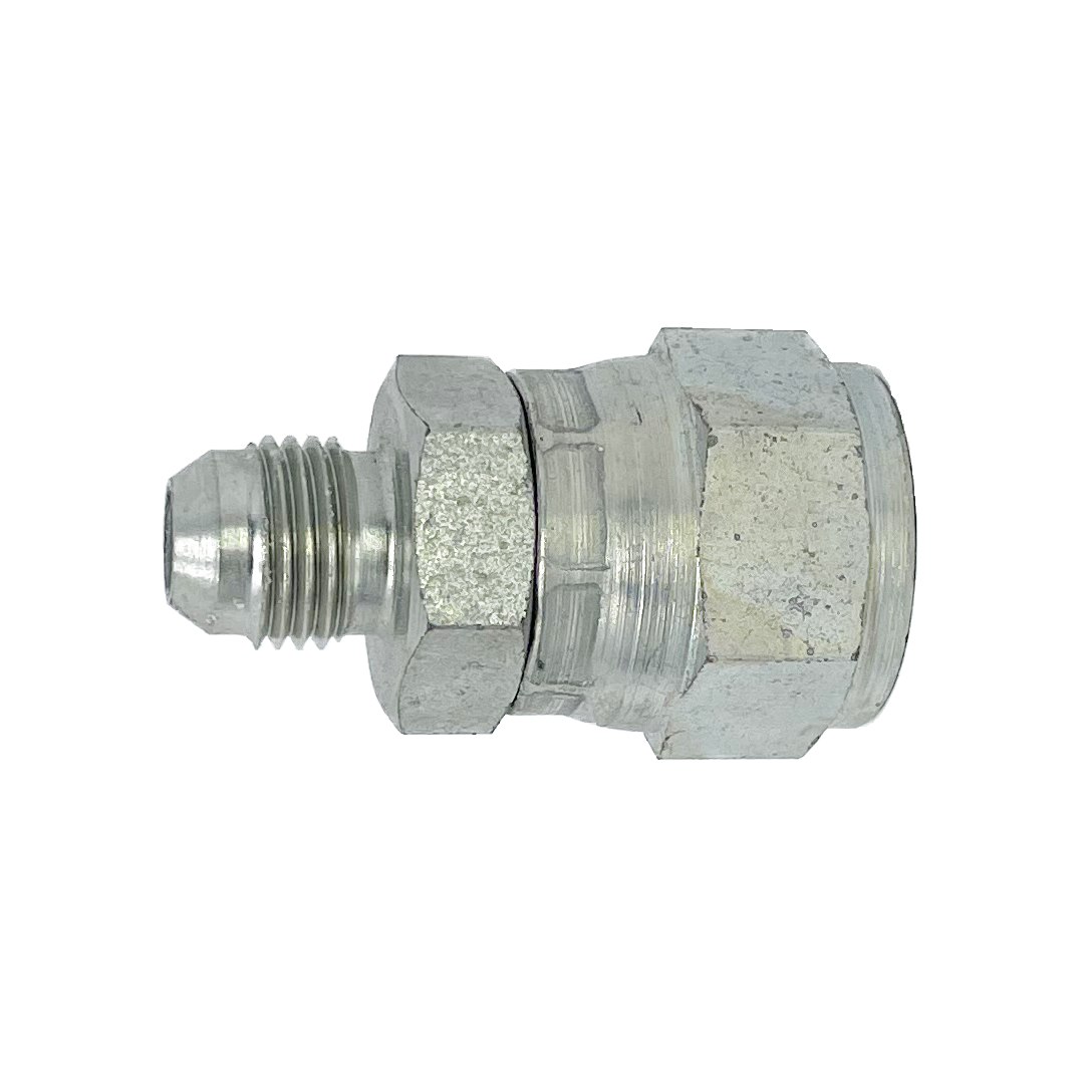 9020-06-05 : Adaptall Straight Adapter, Male 0.375 (3/8") JIC x Female 0.6875 (5/16") JIC, Carbon Steel