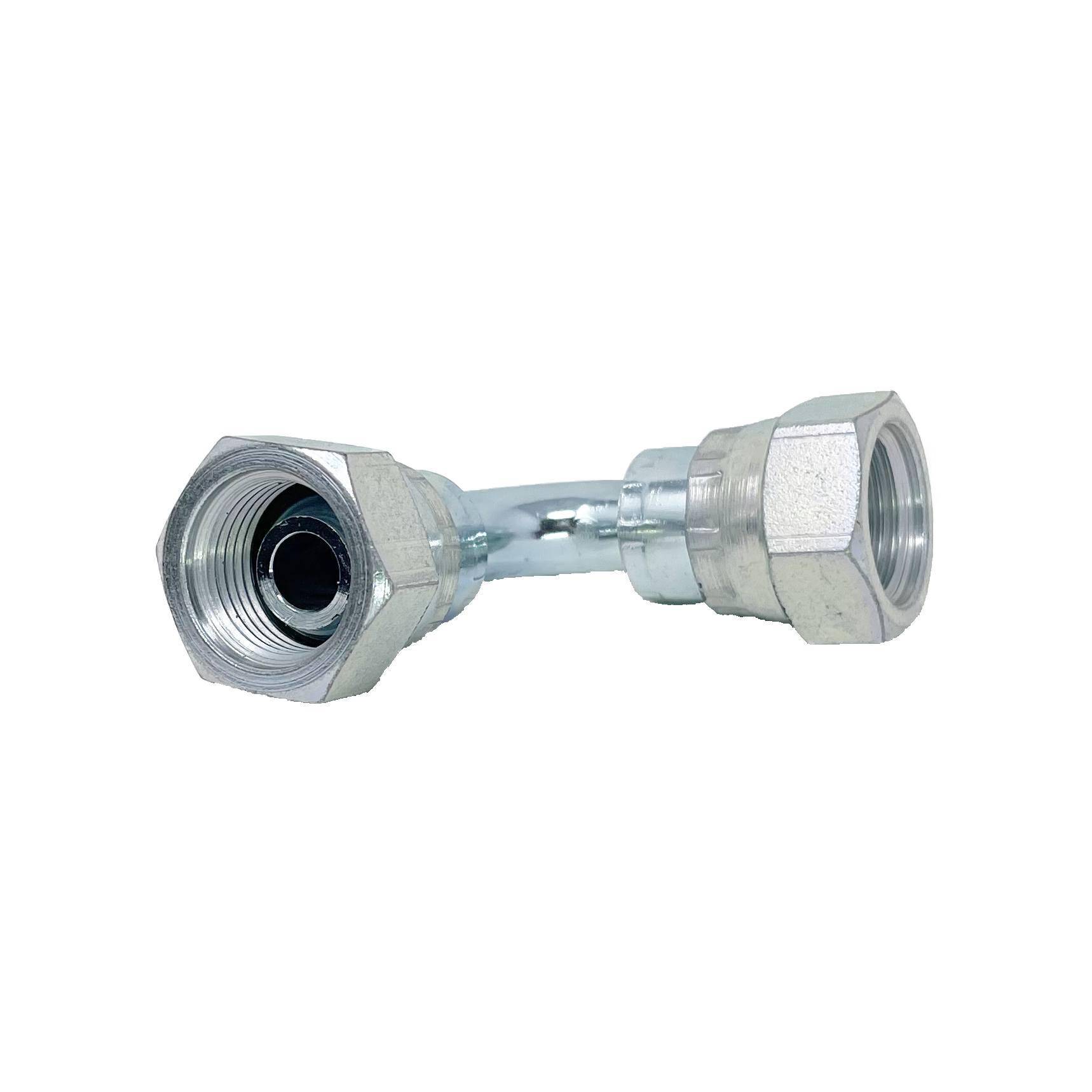 9050-10-10 : Adaptall 90-Degree Adapter, Female 0.625 (5/8") BSPP x Female 0.625 (5/8") BSPP, Carbon Steel