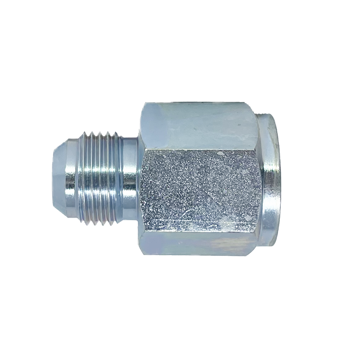 9210-06-08 : Adaptall Straight Adapter, Male 0.375 (3/8") JIC x Female 0.5 (1/2") HIAB, Carbon Steel