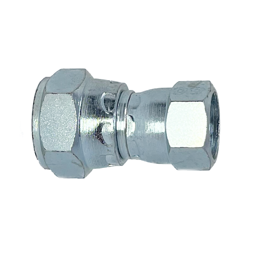 9226-08-08 : Adaptall Straight Adapter, Female 0.5 (1/2") JIC x Female 0.5 (1/2") JIS, Carbon Steel
