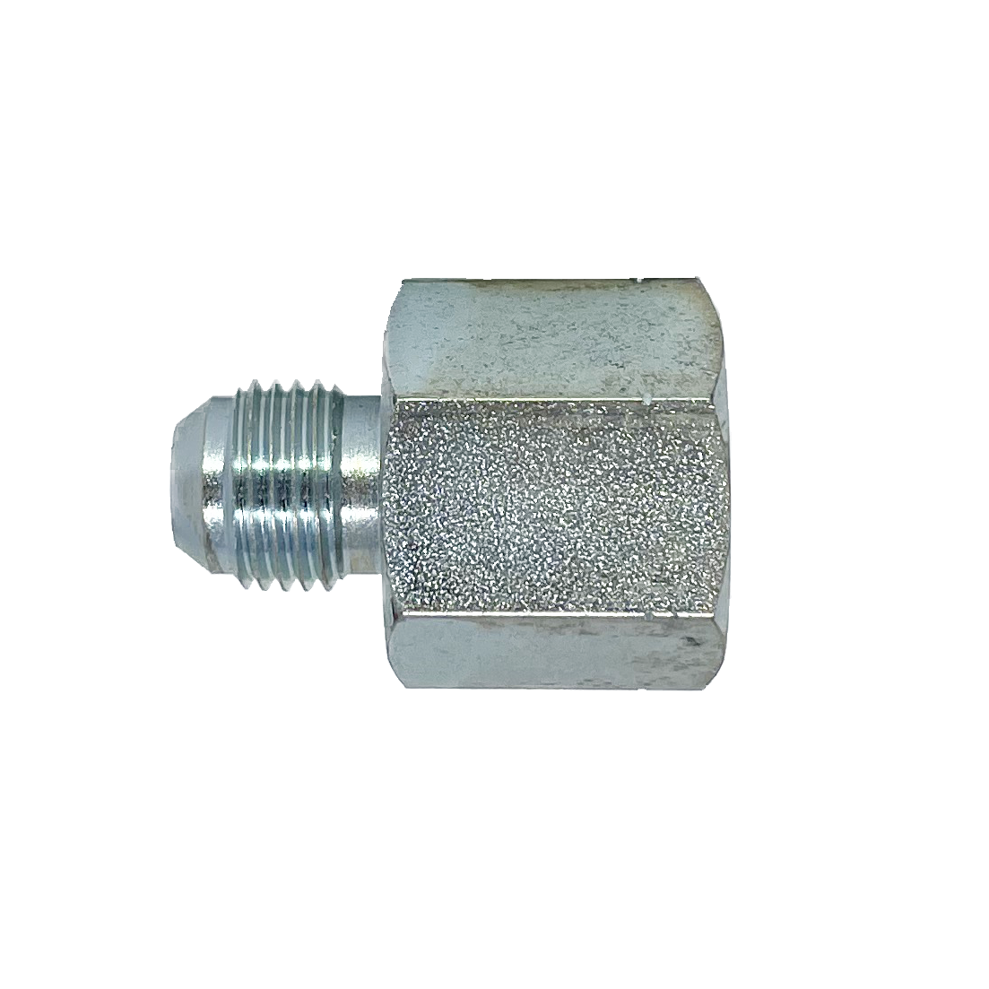 9230-06-18 : Adaptall Straight Adapter, Male 0.375 (3/8") JIC x Female 18MM Komatsu, Carbon Steel