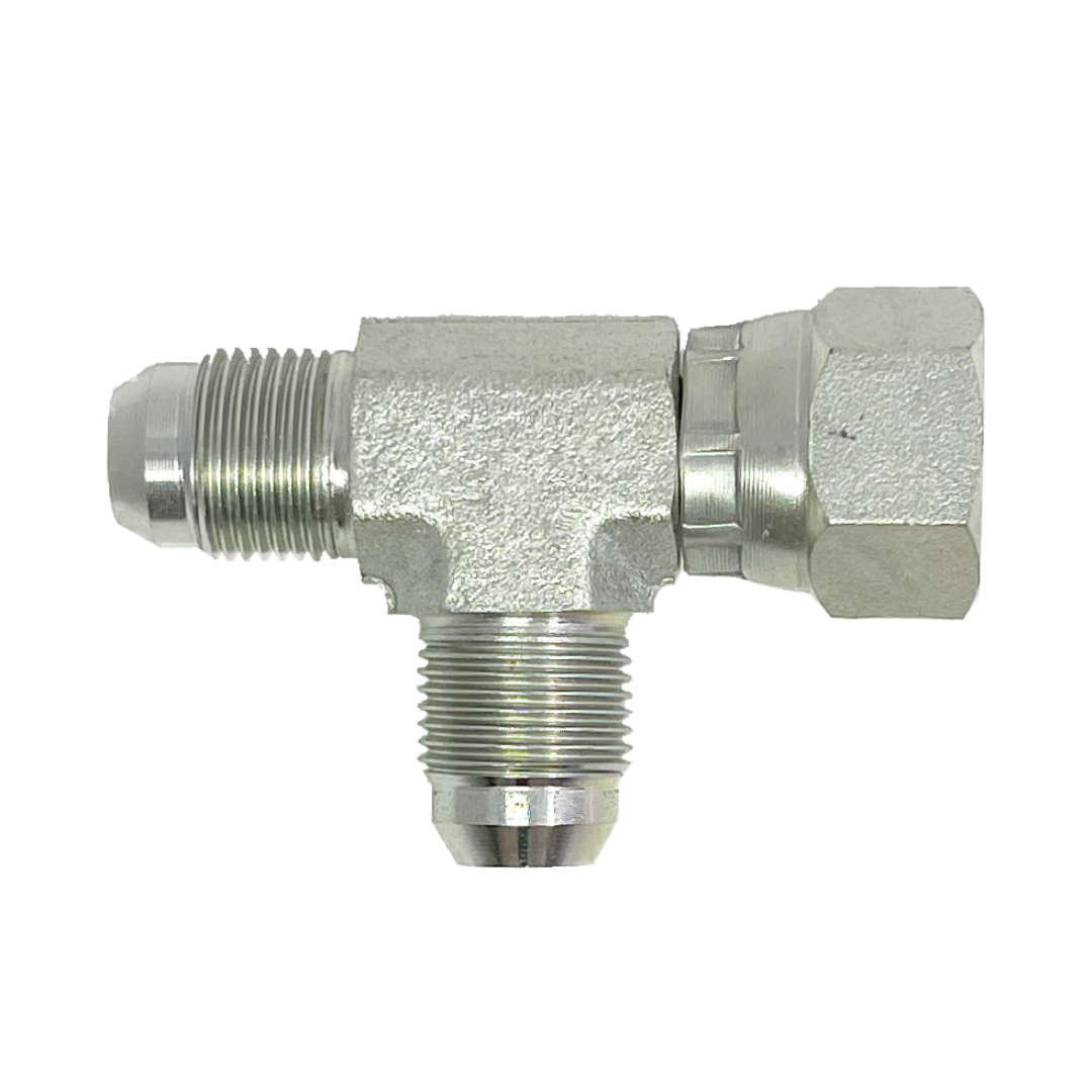 9291-06-06-06 : Adaptall Tee Adapter, Male 0.375 (3/8") JIS x Male 0.375 (3/8") JIS x Female 0.375 (3/8") JIS, Carbon Steel