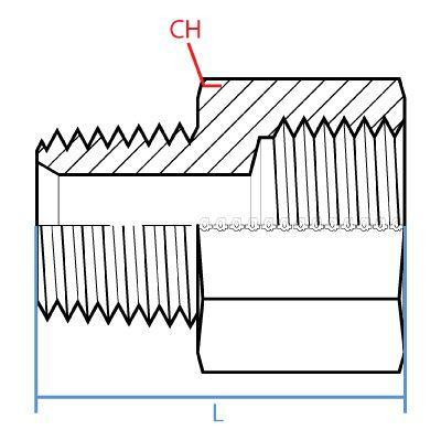 9325-02-10X1.5 : Adaptall Straight Steel Rigid Adapter, 1/8-27 (-02) Male NPT x M10 X 1.25 (10mm) Female Metric