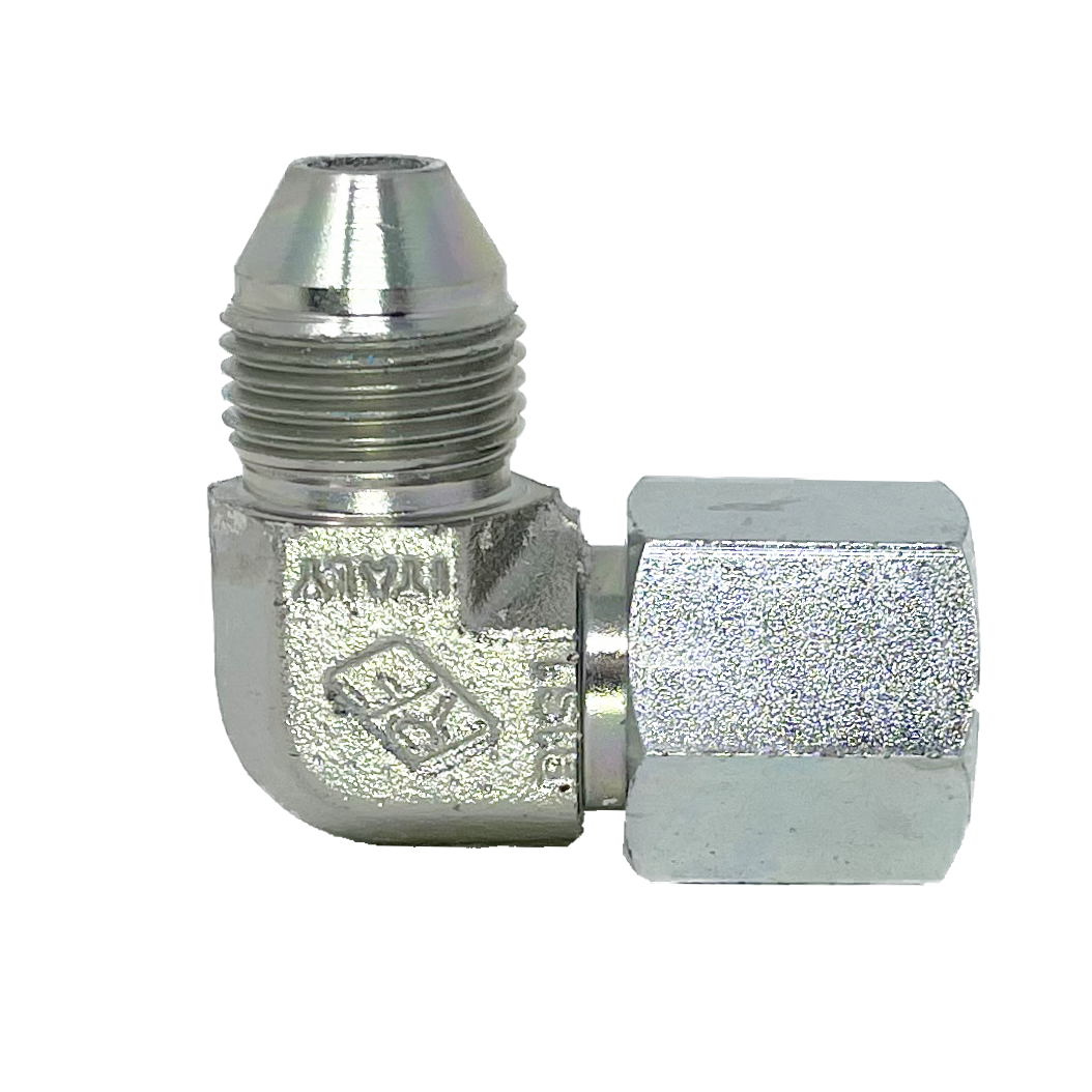 9392-14-14 : Adaptall 90-Degree Adapter, Male 14MM Komatsu x Female 14MM Komatsu, Carbon Steel