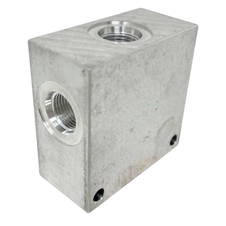 AC083CB8S : Daman Common Cavity Body, C-8-3 Cartridge Cavity, #8 SAE (1/2") Port Connections, 3000psi Rated, Aluminum, Without Gauge Port