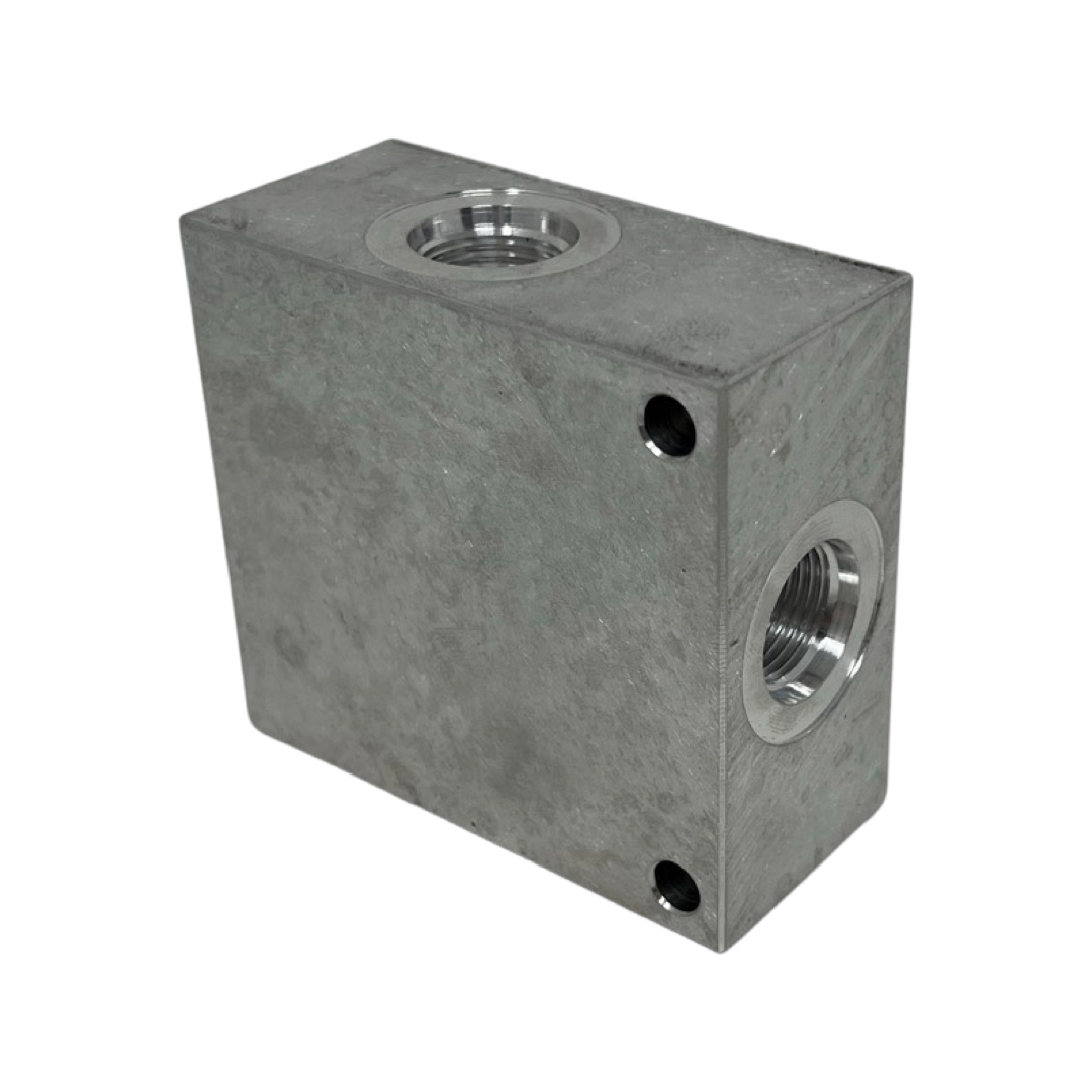 AC103CB6S : Daman Common Cavity Body, C-10-3 Cartridge Cavity, #6 SAE (3/8") Port Connections, 3000psi Rated, Aluminum, Without Gauge Port