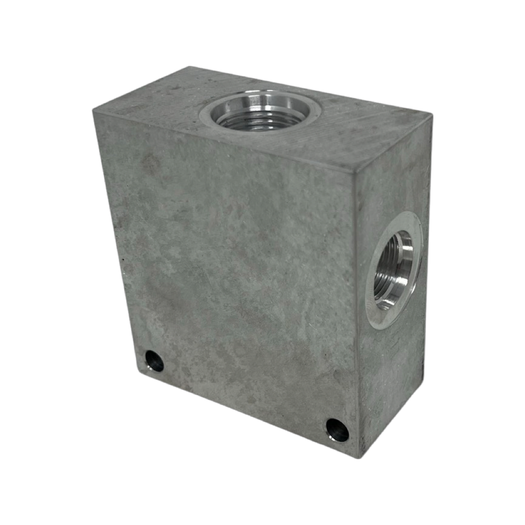 AC103CB8S : Daman Common Cavity Body, C-10-3 Cartridge Cavity, #8 SAE (1/2") Port Connections, 3000psi Rated, Aluminum, Without Gauge Port