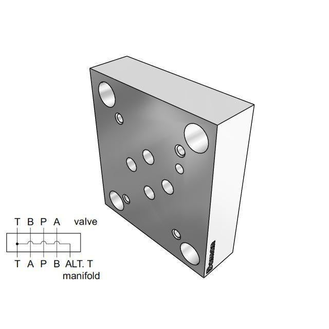 DD03D05VABA : Daman Valve Adapter, D03 to D05, Ductile Iron, 5000psi Rated, B common to A, A common to B