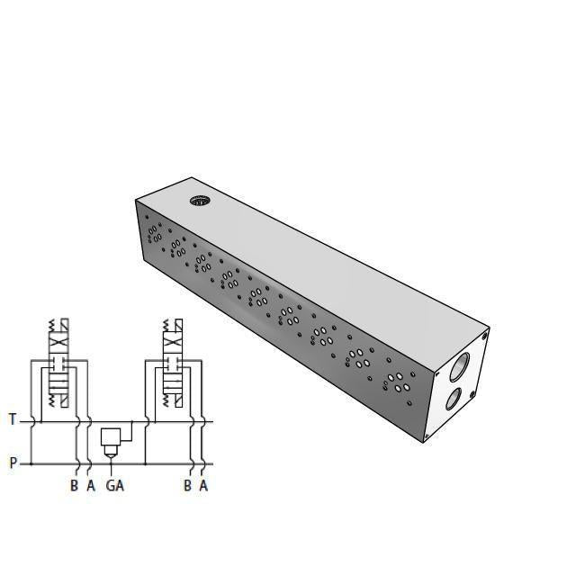 AD03P092S/S : Daman CETOP Manifold, D03 (NG6), Parallel Standard Flow, Aluminum, 3000psi, 9-Station, #10 SAE (5/8") P Port, With T-10A Sun Cavity