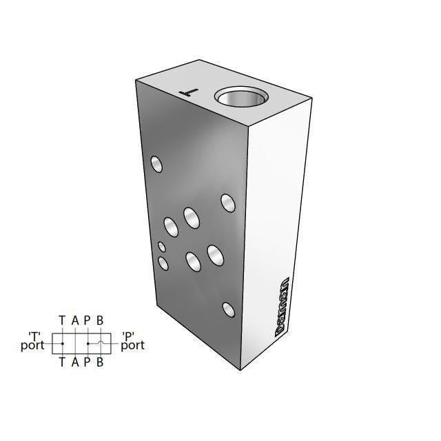 AD03TPPT4P : Daman Tapping Plate, D03 (NG6), P and T Ports Tapped, 1/4 NPT