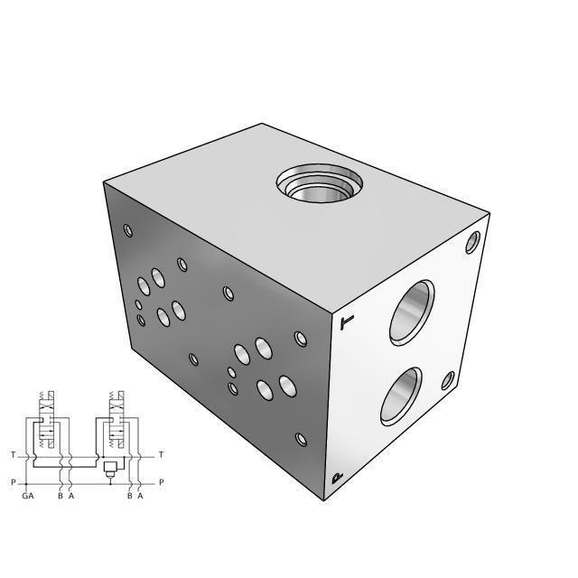 AD03S022S/C : Daman CETOP Manifold, D03 (NG6), Series Circuit, Aluminum, 3000psi, Two Station, #10 SAE (5/8) Pressure Port, With