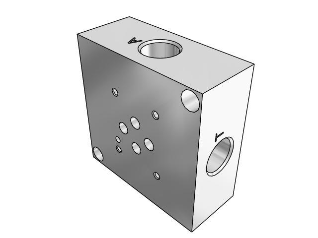 DD03SPS12S : Daman Subplate, Ductile Iron, 5000psi, D03 (NG6), Side Ported, #12 SAE (3/4), No Relief