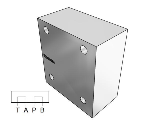 DD05COPB : Daman Cover (Blanking) Plate, Ductile Iron, 5000psi, D05 (NG10), Crossover Cover Plate, P to B, A to T