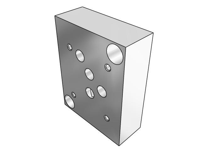 AD05SPB8S : Daman Subplate, Aluminum, 3000psi, D05 (NG10), Back Ported, #8 SAE (1/2), No Relief