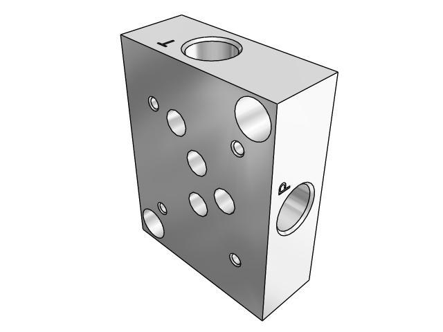 DD05SPS6P : Daman Subplate, Ductile Iron, 5000psi, D05 (NG10) valve pattern, Side Ported, 3/8" NPT, No Relief