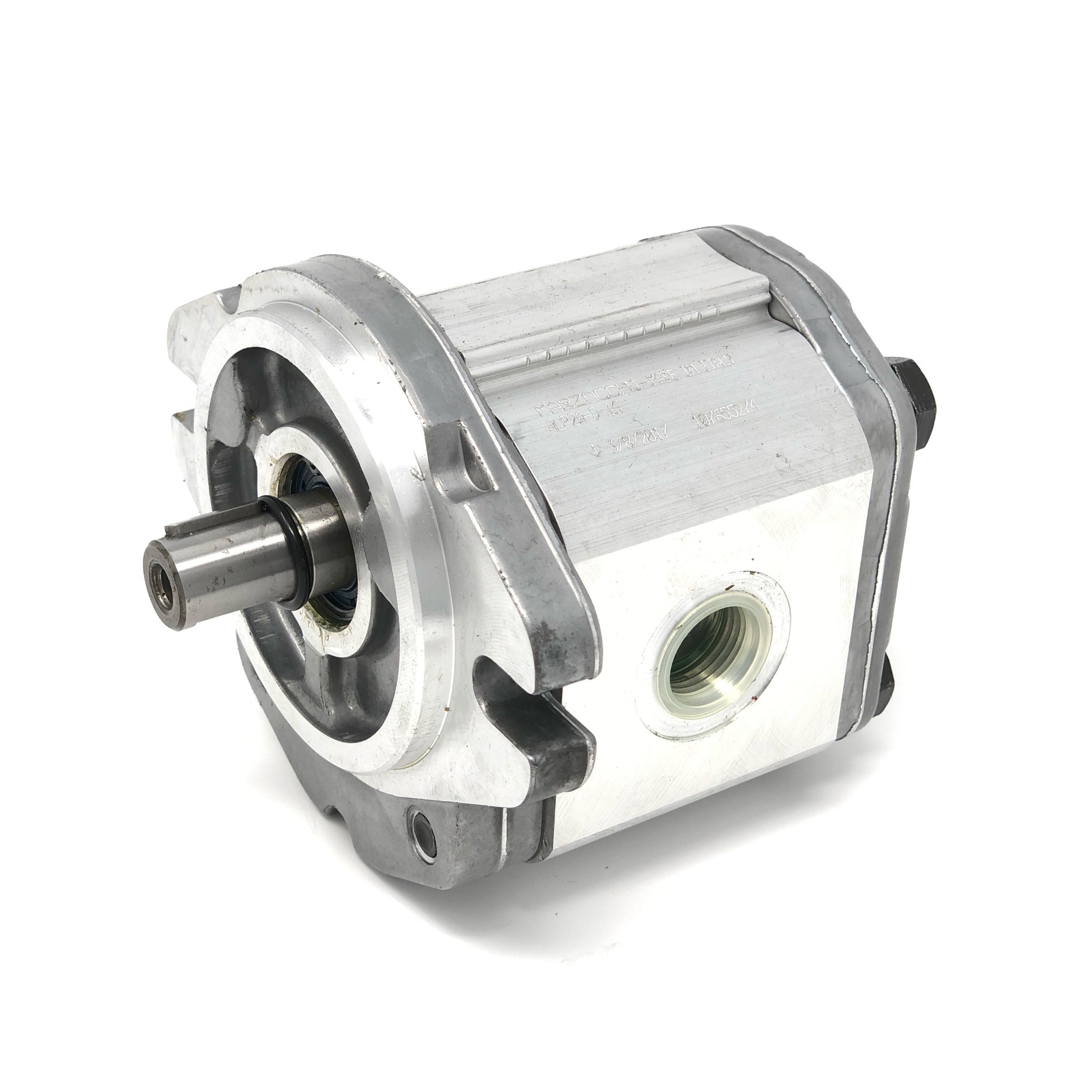 ALP2A-D-13 : Marzocchi Gear Pump, CW, 9.6cc (0.5856in3), 4.56 GPM, 3625psi, 4000 RPM, #12 SAE (3/4") In, #10 SAE (5/8") Out, Keyed Shaft 5/8" Bore x 5/32" Key, SAE A 2-Bolt Mount