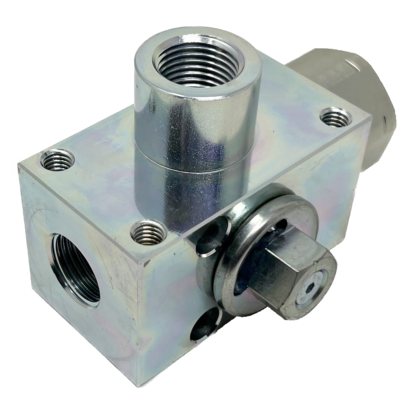 AV3LN1/2-11DV : AFP 3-Way Excavator Style Ball Valve, 5075psi rated, Steel, 1/2" NPT