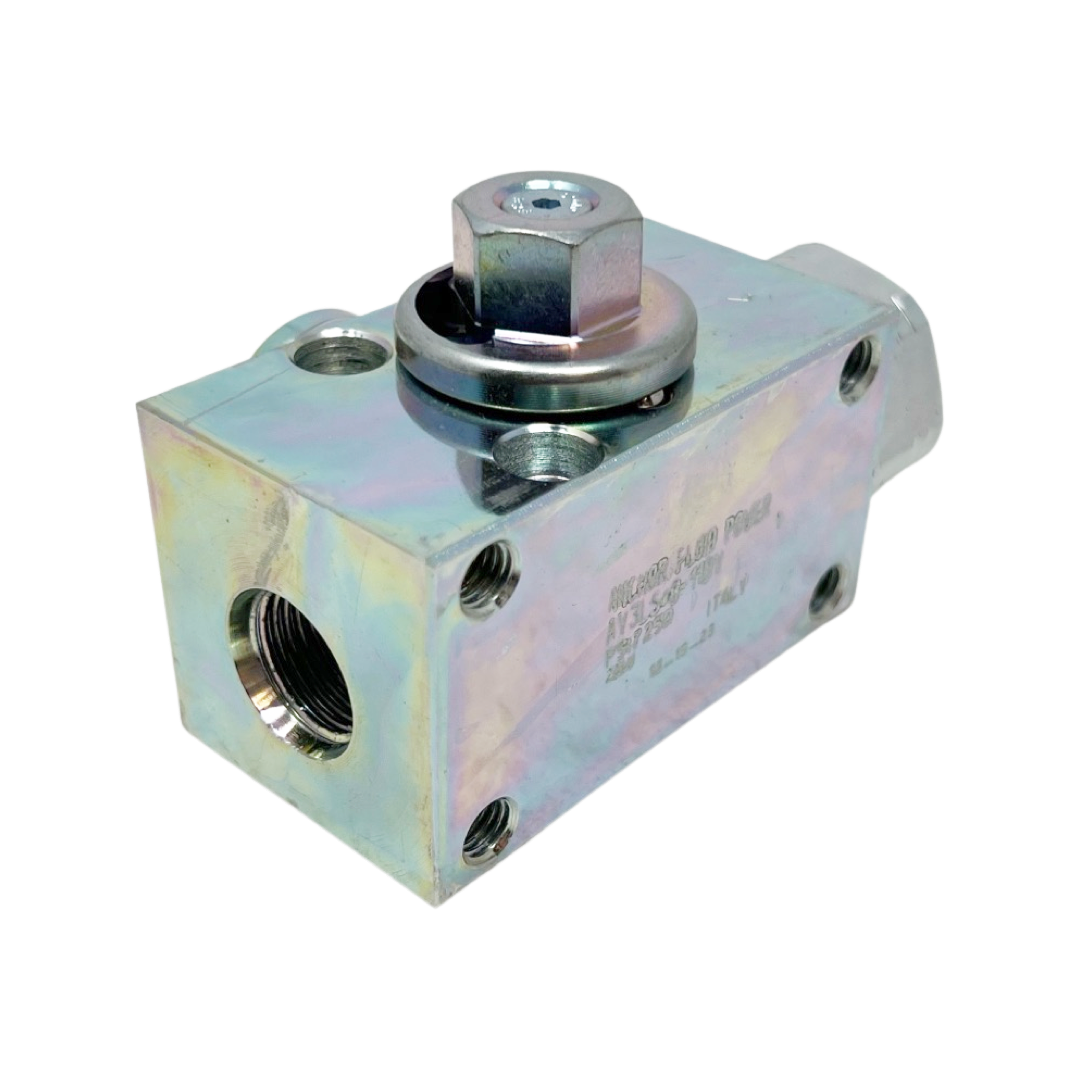 AV3LS#8-11DV : AFP 3-Way Excavator Style Ball Valve, 5075psi rated, Steel, #8 SAE (1/2")