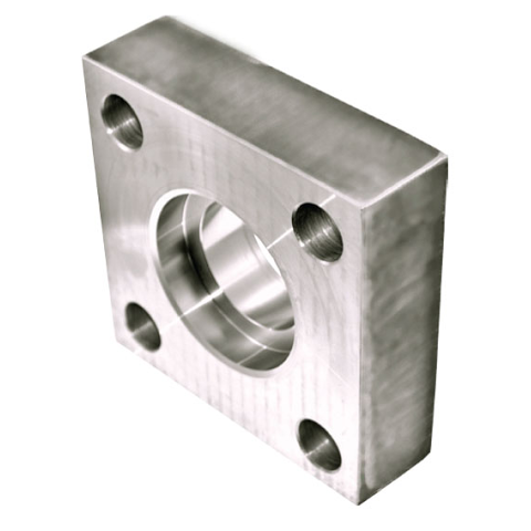 W76-16 : AFP Square Threaded Flange, Steel, Straight, 1" Socket Weld Side 1, Square Flange Side 2