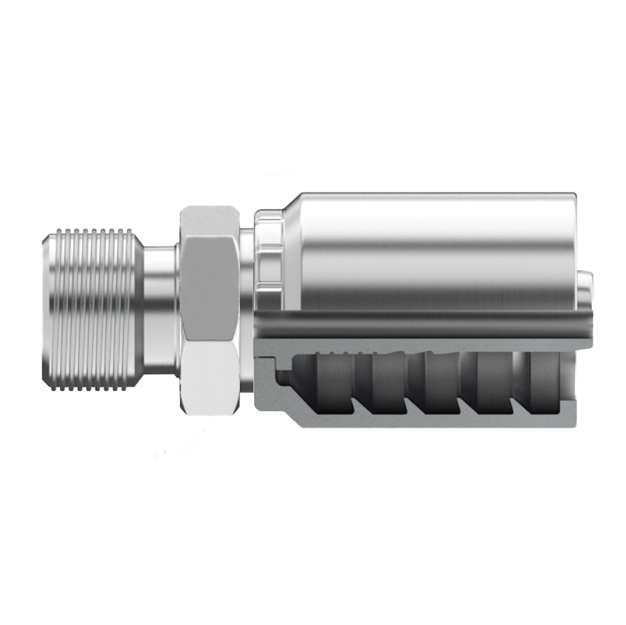 B2-DLM-0414: Continental Hose Fitting, 0.25 (1/4") Hose ID x 14x1.5 Male DIN Light, Straight Rigid Connection