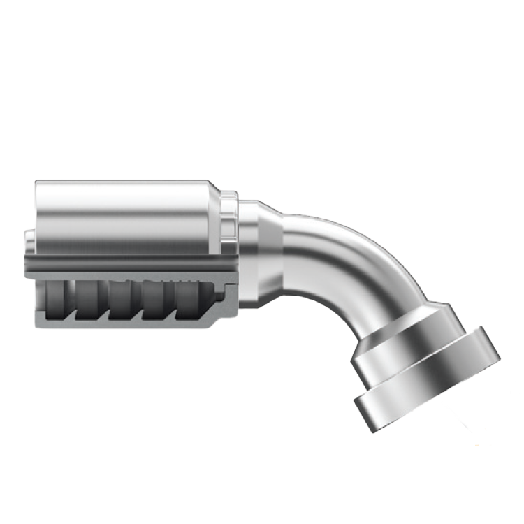 B2-FL60-2024: Continental Hose Fitting, 1.25 (1-1/4") Hose ID x 1.5 (1-1/2") Code 61, 60-Degree Connection