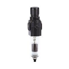 B72G-2AK-AL3-RMN : Norgren Excelon Combo Filter/Regulator, 1/4" NPT, Knob Adjust, Auto Drain, Long Transparent Bowl, 40-Micron, Relieving, 5-150psi, No Gauge