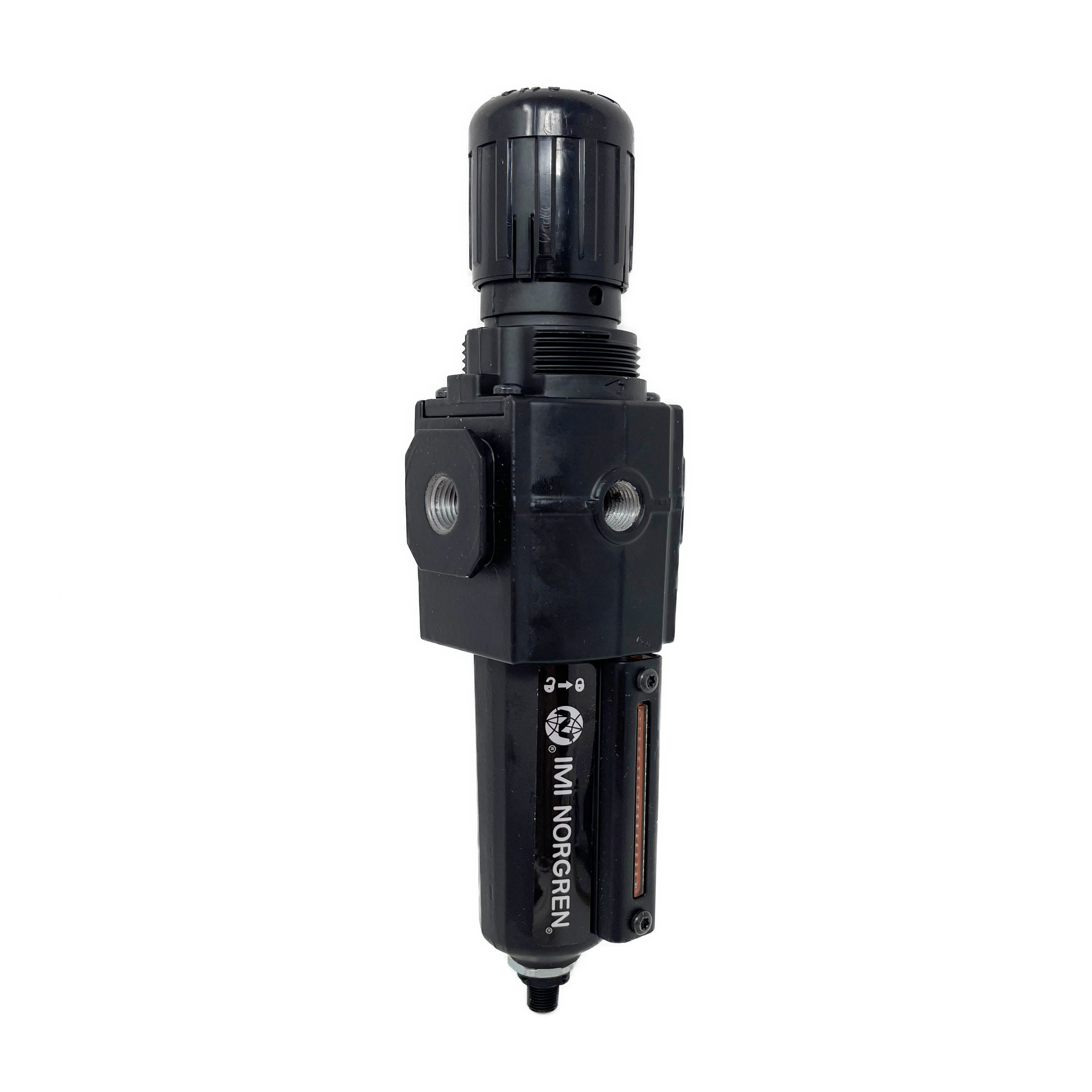 B73G-2AK-AD1-RMG : Norgren Excelon Combo Filter/Regulator, 1/4" NPT, Knob Adjust, Auto Drain, Metal Bowl, 5-Micron, Relieving, 5-150psi, with Gauge