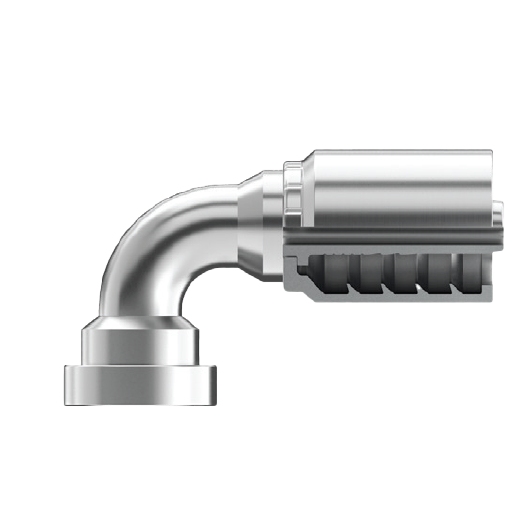 BT-FL90-1212 : Continental Hose Fitting, 0.75 (3/4") Hose ID, 3/4 Code 61, 90-Degree Connection