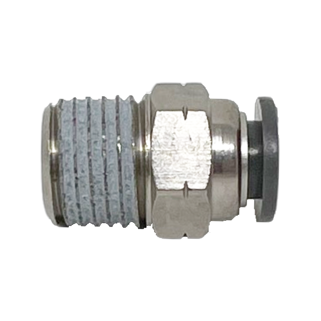 C24250428-10PACK : Norgren Straight adapter(internal and external hex), 9/16 external hex, 1/4 NPT thread, 1/4 tube O/D port