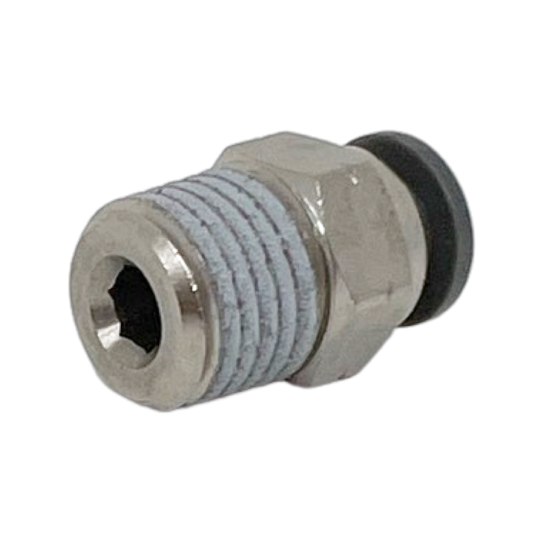 C24250428-10PACK : Norgren Straight adapter(internal and external hex), 9/16 external hex, 1/4 NPT thread, 1/4 tube O/D port