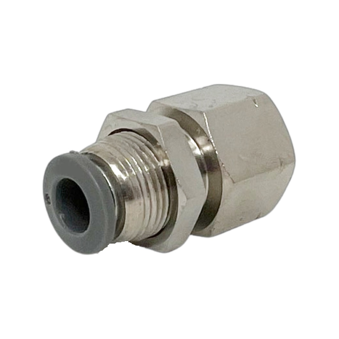 C24320748-5PACK : Norgren Female bulkhead, 1/2 tube O/D, 1/2 NPT port, M22x1.0 thread